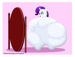 Size: 1280x984 | Tagged: safe, rarity, pony, unicorn, fat, horn, solo