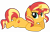Size: 4000x2565 | Tagged: safe, artist:keronianniroro, sunset shimmer, pony, unicorn, g4, cute, female, high res, horn, lying down, mare, prone, shimmerbetes, simple background, solo, transparent background, vector