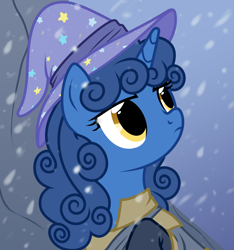 Size: 3000x3200 | Tagged: safe, artist:nika-rain, oc, oc only, pony, unicorn, bust, commission, horn, portrait, show accurate, snow, snowfall, solo, vector