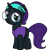 Size: 894x894 | Tagged: safe, artist:aibotnya, oc, oc only, oc:nyx, alicorn, pony, fanfic:past sins, alicorn oc, blank flank, clothes, cute, disguise, fanfic art, female, filly, filly oc, foal, glasses, hairband, headband, horn, moon, nyxabetes, ocbetes, raised hoof, simple background, solo, transparent background, vector, vest, wings