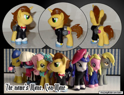 Size: 828x639 | Tagged: safe, con mane, derpy hooves, donut joe, photo finish, powder rouge, rarity, pony, bridesmaid fluttershy, brushable, customized toy, irl, photo, rose tyler, toy