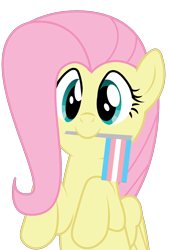 Size: 874x1294 | Tagged: safe, artist:prixy05, fluttershy, pegasus, pony, g4, female, flag, mare, pride, pride flag, pride month, simple background, solo, transgender pride flag, transparent background, vector