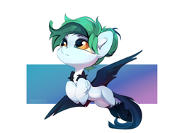 Size: 4000x3000 | Tagged: safe, artist:mithriss, oc, oc only, oc:silvia, pegasus, pony, chest fluff, chibi, female, hairstyle, mare, solo, spread wings, wings
