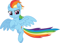 Size: 4168x3000 | Tagged: safe, artist:cloudy glow, rainbow dash, pegasus, g4, action pose, female, flying, simple background, smiling, smirk, transparent background, vector