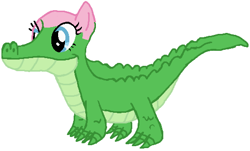 Size: 516x312 | Tagged: safe, artist:qjosh, gummy, pinkie pie, alligator, pony, g4, character to character, simple background, solo, transformation, transformation sequence, white background