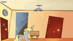 Size: 1542x866 | Tagged: source needed, safe, artist:queen-razlad, derpy hooves, oc, oc:anon, human, pegasus, pony, g4, among us, animated, game, no sound, unity, unity (game engine), video, video game, webm