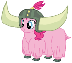 Size: 481x422 | Tagged: safe, artist:qjosh, pinkie pie, earth pony, yak, g4, female, pony to yak, solo, transformation, transformation sequence