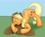 Size: 2429x2040 | Tagged: safe, artist:termyotter, applejack, earth pony, pony, g4, atg 2024, butt, eyes closed, female, mare, mud, newbie artist training grounds, plot, solo, underhoof