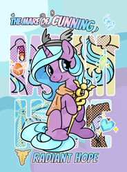 Size: 2360x3210 | Tagged: safe, artist:brella, radiant hope, crystal pony, pony, unicorn, helmet, horn, scepter, solo