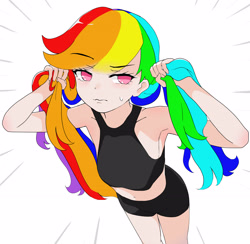 Size: 3056x2982 | Tagged: safe, artist:cz, rainbow dash, human, g4, anime style, clothes, female, humanized, solo