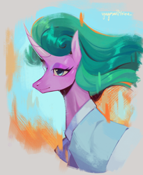 Size: 2000x2439 | Tagged: safe, artist:yuyusunshine, mistmane, pony, unicorn, horn, solo