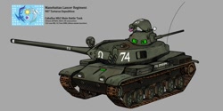 Size: 680x340 | Tagged: safe, artist:guard-mod, pony, flag, flag of equestria, gun, machine gun, main battle tank, military, tank (vehicle), weapon