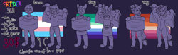 Size: 7711x2400 | Tagged: safe, artist:black_marker, oc, human, pony, unicorn, anthro, chest fluff, commission, ear fluff, female, fixed price, furry, furry oc, horn, male, mare, pride, pride flag, pride month, unicorn oc, ych example, ych sketch, your character here