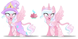 Size: 1280x645 | Tagged: safe, artist:dixieadopts, oc, oc only, oc:star blossom, alicorn, pony, blind, female, hat, mare, simple background, solo, transparent background, unshorn fetlocks