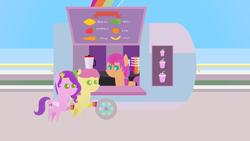 Size: 1920x1080 | Tagged: safe, artist:carrotorangelight, pipp petals, posey bloom, sunny starscout, earth pony, pegasus, g5, drink, smoothie, smoothie stand