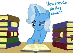 Size: 1000x720 | Tagged: safe, artist:jadeharmony, trixie, unicorn, g4, book, female, horn, simple background, solo, studying, transparent background