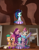 Size: 1665x2160 | Tagged: safe, artist:red4567, hitch trailblazer, izzy moonbow, misty brightdawn, opaline arcana, pipp petals, sunny starscout, zipp storm, alicorn, earth pony, pegasus, pony, unicorn, g4, g5, 3d, atg 2024, coat markings, colored hooves, comparison, cute, female, g5 to g4, generation leap, group hug, heartwarming, horn, hug, male, mane five, mane six (g5), newbie artist training grounds, rebirth misty, shadow, socks (coat markings), source filmmaker, stallion, then and now, unshorn fetlocks
