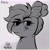 Size: 2680x2680 | Tagged: safe, artist:chokorev, oc, oc only, earth pony, pony, album cover, black and white, bow, bust, doodle, eyelashes, eyeshadow, grayscale, hair bow, lineart, makeup, minimalist, monochrome, original art, portrait, simple background, sketch, solo, song reference, wip