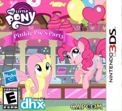 Size: 788x720 | Tagged: safe, artist:picsartstudios, fluttershy, pinkie pie, earth pony, pegasus, g3, g4, my little pony: pinkie pie's party, 3ds, balloon, capcom, fake, faker than a three dollar bill, female, game, nintendo, video game