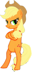 Size: 750x1662 | Tagged: safe, edit, edited screencap, editor:terrebonnerobbi, screencap, applejack, earth pony, pony, g4, applejack's hat, background removed, bipedal, cowboy hat, female, fresh princess and friends' poses, fresh princess of friendship, hat, solo