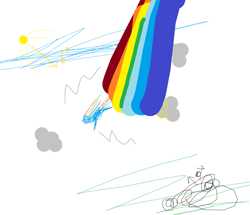Size: 2989x2575 | Tagged: safe, rainbow dash, pony, low effort, physics, sky