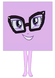 Size: 670x955 | Tagged: safe, sci-twi, twilight sparkle, equestria girls, g4, barefoot, cube, feet, legs, square, transformation