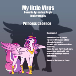 Size: 1920x1920 | Tagged: safe, artist:oneiria-fylakas, princess cadance, pony, g4, alternate design, countershading, infection au, solo