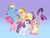 Size: 1536x1152 | Tagged: safe, applejack, fluttershy, pinkie pie, rainbow dash, rarity, twilight sparkle, alicorn, earth pony, unicorn, g4, g4.5, my little pony: pony life, g4.5 to g4, generation leap, gradient background, horn, mane six, outline, twilight sparkle (alicorn), white outline