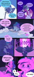 Size: 1153x2592 | Tagged: safe, artist:aztrial, opaline arcana, princess celestia, princess luna, alicorn, anthro, g4, g5, alternate universe, comic, female, fire of friendship, skyros, trio, trio female