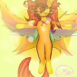 Size: 5000x5000 | Tagged: safe, artist:derpyshy, oc, oc:dusty, original species, pegasus, semi-anthro, "lost paradise", belly, curvy, hourglass figure, humanoid torso