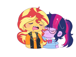 Size: 4000x3000 | Tagged: safe, artist:ruto_me, sci-twi, sunset shimmer, twilight sparkle, equestria girls, g4, duo, duo female, female, lesbian, ship:sci-twishimmer, ship:sunsetsparkle, shipping, simple background, sleeping, white background