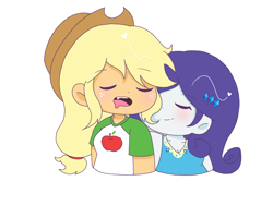 Size: 4000x3000 | Tagged: safe, artist:ruto_me, applejack, rarity, equestria girls, g4, duo, duo female, female, simple background, sleeping, white background