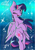 Size: 2480x3508 | Tagged: safe, artist:greydapone, artist:greyofurnama, twilight sparkle, alicorn, pony, abstract background, gradient background, looking at you, one eye closed, shooting star, solo, stars, twilight sparkle (alicorn), wink, winking at you, zoom layer