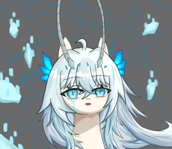 Size: 4096x3537 | Tagged: safe, artist:dw_atias, oc, oc only, oc:dragon plasma, original species, bust, eye clipping through hair, portrait, simple background, solo