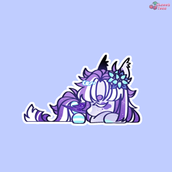 Size: 1500x1500 | Tagged: safe, artist:cherry_tree, oc, oc only, bat pony, pony, chibi, cute, female, lying down, simple background, sleeping