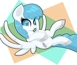 Size: 2500x2100 | Tagged: safe, artist:scandianon, lightning bolt, white lightning, pegasus, pony, g4, belly, female, flying, happy, looking at you, mare, smiling, spread wings, wings