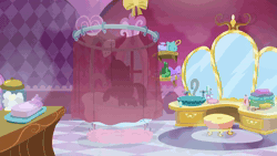Size: 1920x1080 | Tagged: safe, edit, edited screencap, screencap, rarity, unicorn, g4, it isn't the mane thing about you, season 7, animated, bathroom, bathtub, carousel boutique, curtains, drawer, horn, mirror, room, shower, showering, slowed down, sound, video, webm
