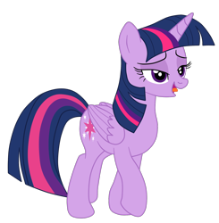 Size: 1900x1938 | Tagged: safe, artist:gmaplay, twilight sparkle, alicorn, pony, g4, cute, female, folded wings, lidded eyes, mare, open mouth, simple background, solo, transparent background, twiabetes, twilight sparkle (alicorn), wings