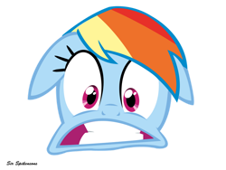 Size: 900x675 | Tagged: safe, artist:sirspikensons, rainbow dash, pony, g4, female, head only, mare, rainbow dash is best facemaker, simple background, solo, transparent background, vector