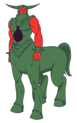 Size: 1000x1600 | Tagged: safe, artist:mlgtrap, tirac, centaur, taur, g1, antagonist, armor, evil, male, rainbow of darkness, shackles, simple background, solo, tail, transparent background, yellow eyes