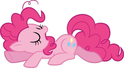 Size: 3000x1652 | Tagged: safe, artist:catachromatic, pinkie pie, earth pony, pony, g4, .svg available, eyes closed, female, lying down, mare, open mouth, prone, show accurate, simple background, sleeping, solo, stock vector, svg, transparent background, vector