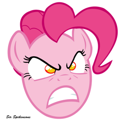 Size: 900x900 | Tagged: safe, artist:sirspikensons, pinkie pie, earth pony, pony, g4, the last roundup, angry, demonic eyes, female, head only, mare, pinkie promise, simple background, transparent background, vector, you pinkie promised