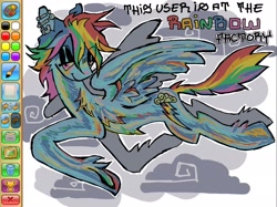 Size: 2048x1535 | Tagged: safe, artist:goom1e, rainbow dash, pegasus, pony, fanfic:rainbow factory, g4, animal jam, art program in frame, digital art, fanfic art, interface, smiling, solo