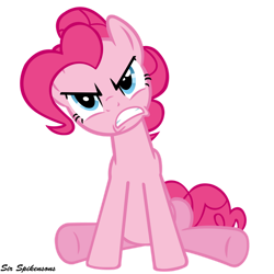 Size: 900x900 | Tagged: safe, artist:sirspikensons, pinkie pie, earth pony, pony, g4, putting your hoof down, angry, female, mare, simple background, solo, transparent background, vector
