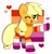 Size: 1962x2048 | Tagged: safe, artist:kittyrosie, part of a set, applejack, earth pony, pony, g4, blush lines, blushing, clothes, cute, female, floating heart, hair tie, hatless, heart, heart eyes, heart mark, jackabetes, lesbian pride flag, looking at you, mare, missing accessory, missing cutie mark, one eye closed, open mouth, open smile, passepartout, pointing, ponytail, pride, pride flag, pride month, pride socks, shadow, signature, smiling, smiling at you, socks, solo, sparkles, sparkly hair, standing, striped socks, tied hair, wingding eyes, wink, winking at you