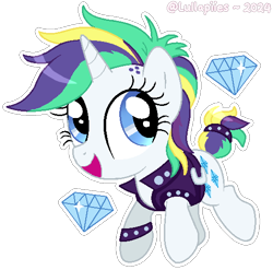 Size: 540x533 | Tagged: safe, artist:lullapiies, rarity, pony, g4, alternate hairstyle, chibi, punk, raripunk, simple background, solo, transparent background