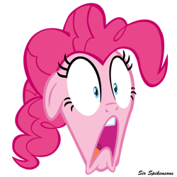 Size: 900x900 | Tagged: safe, artist:sirspikensons, pinkie pie, pony, g4, mmmystery on the friendship express, female, head only, mare, shocked, simple background, transparent background, vector