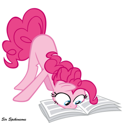 Size: 900x900 | Tagged: safe, artist:sirspikensons, pinkie pie, earth pony, pony, g4, ponyville confidential, female, mare, newspaper, reading, simple background, solo, transparent background, vector