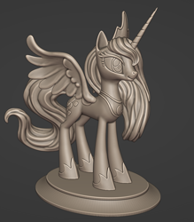 Size: 1464x1673 | Tagged: safe, artist:sunny way, princess luna, alicorn, pony, g4, 3d, 3d print, art, artwork, blender, concave belly, craft, digital art, female, figurine, files, filly, filly luna, jewelry, mare, princess, regalia, sculpture, slender, solo, thin, wings, woona, younger, zbrush