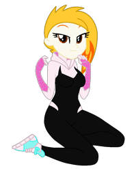 Size: 830x1041 | Tagged: safe, artist:robertsonskywa1, flare (g5), equestria girls, g4, g5, my little pony: tell your tale, bodysuit, clad feet, clothes, equestria girls-ified, female, g5 to equestria girls, g5 to g4, generation leap, photo, shoes, simple background, sneakers, solo, spider-gwen, spider-man: across the spider-verse, transparent background